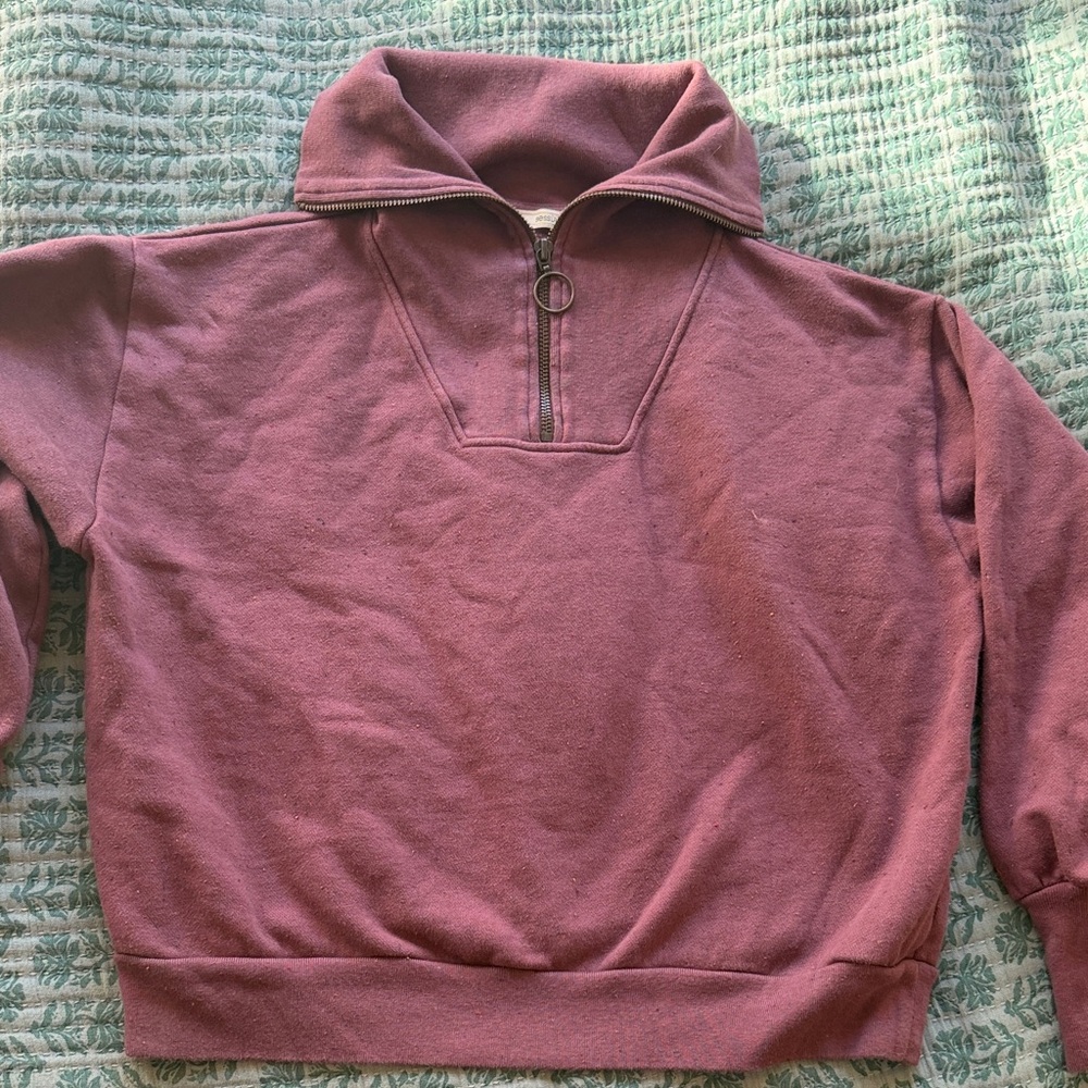 Women's Mauve Half-Zip Sweatshirt